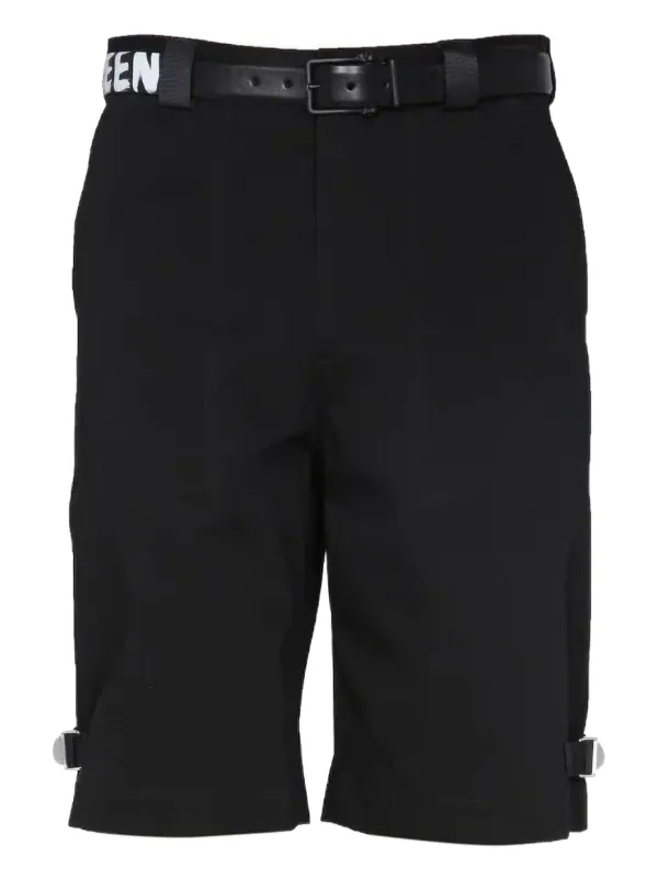 Alexander McQueen Belted Shorts in Black
