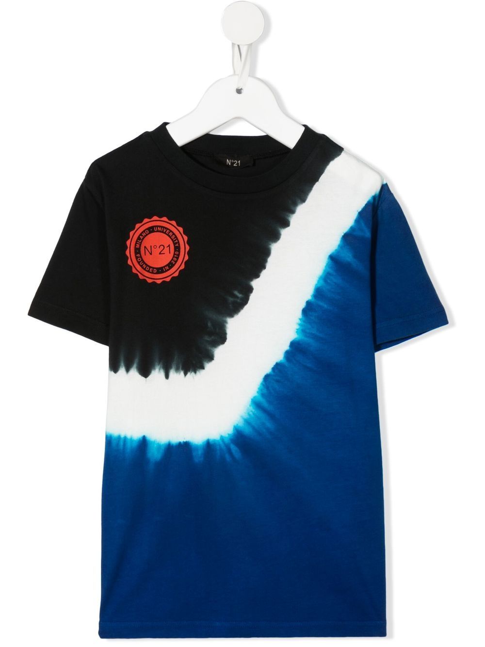 

Nº21 Kids playera con estampado tie-dye y logo estampado - Azul