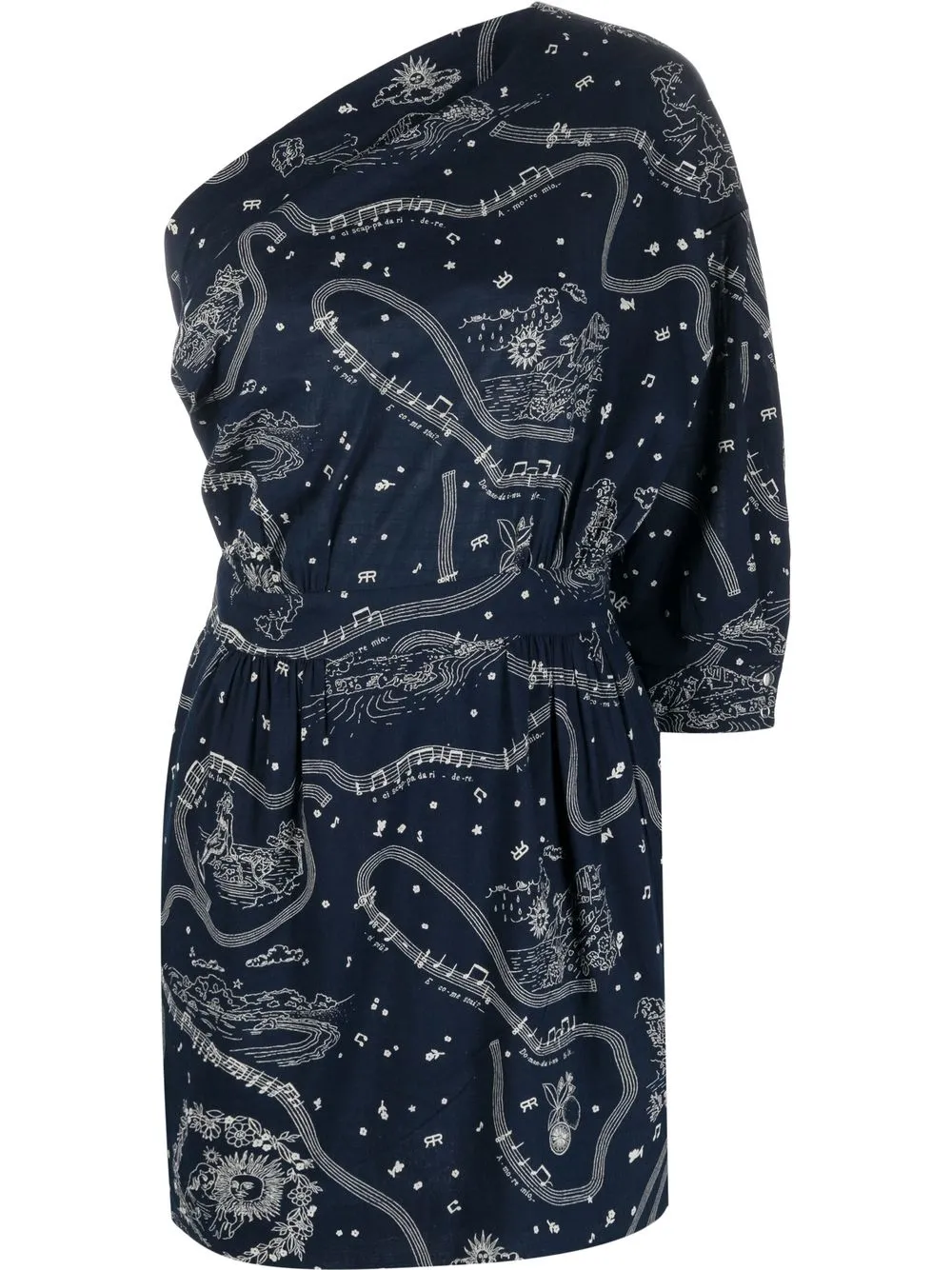 

Roseanna vestido corto con hombro descubierto - Azul