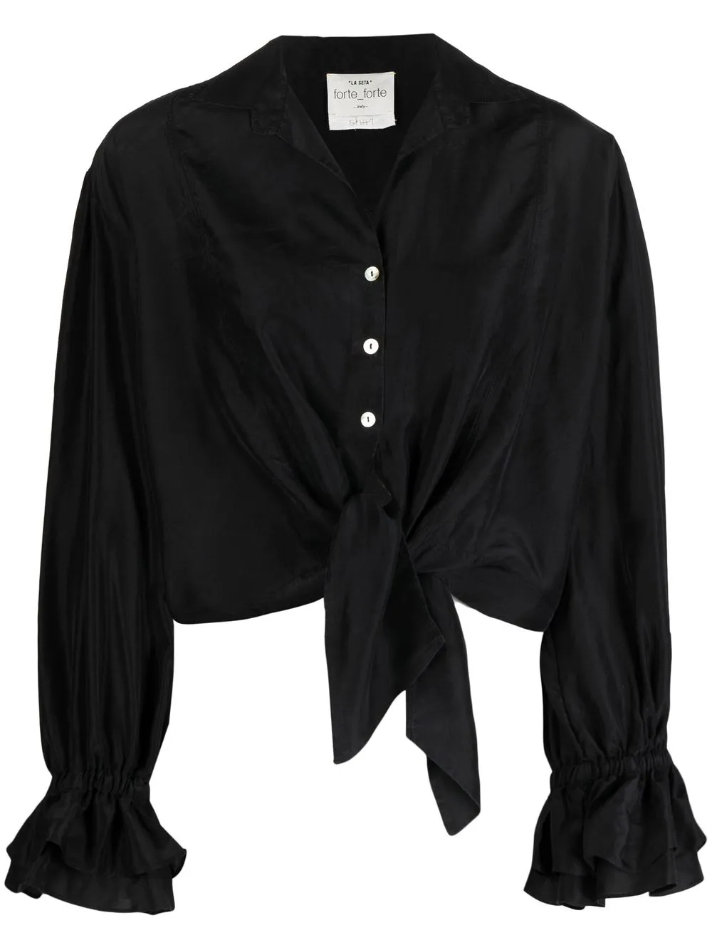 

Forte Forte tie-front silk shirt - Black