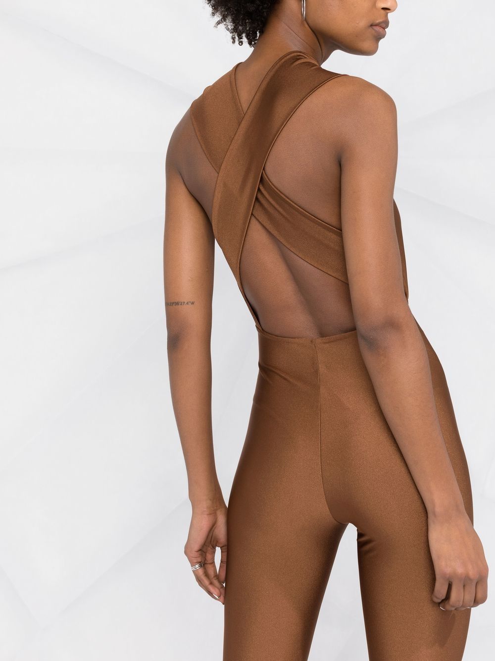 Shop The Andamane Hola Halterneck Stretch Jumpsuit In Braun