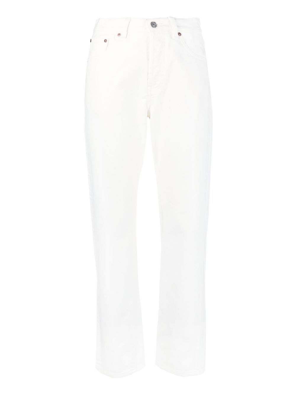 Victoria Beckham Julia Straight-leg Cuffed Jeans, White In Off White