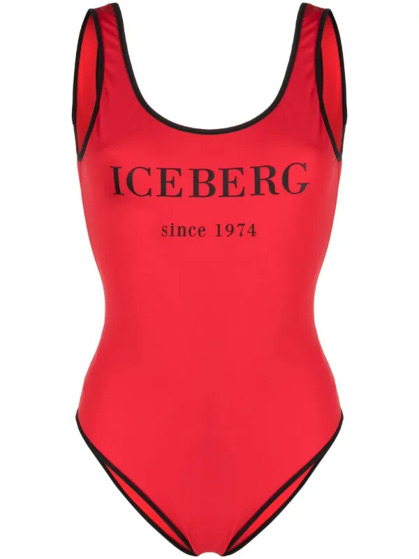 Iceberg logo-print Backless Swimsuit 