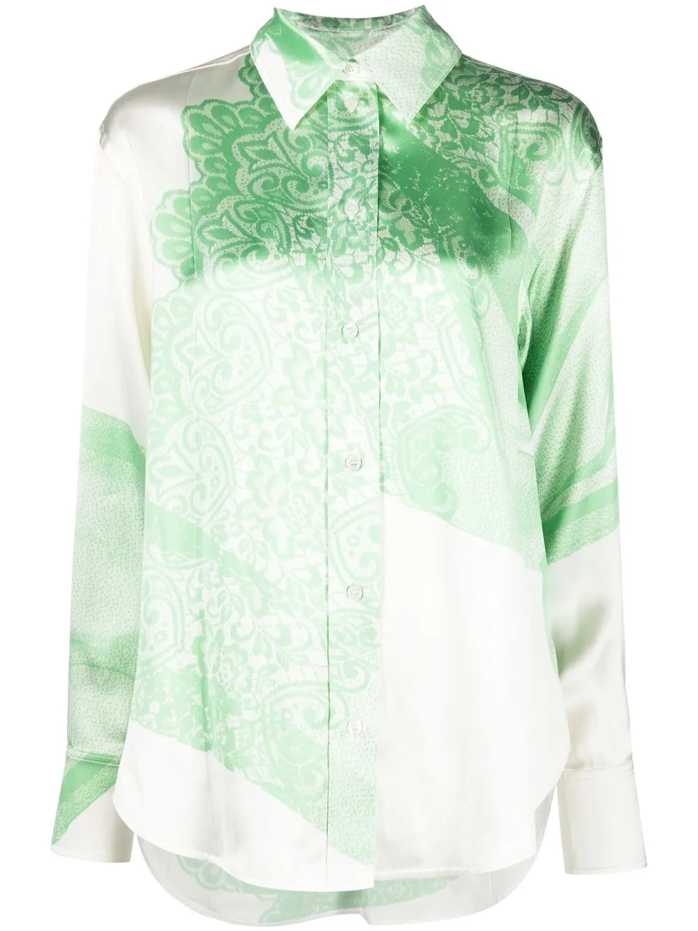 

Victoria Beckham camisa con botones y estampado - Verde