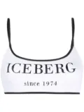 Iceberg logo-print bikini top - White