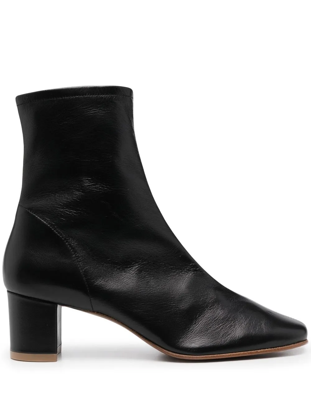By Far Sofia 65mm Leather Ankle Boots In Schwarz