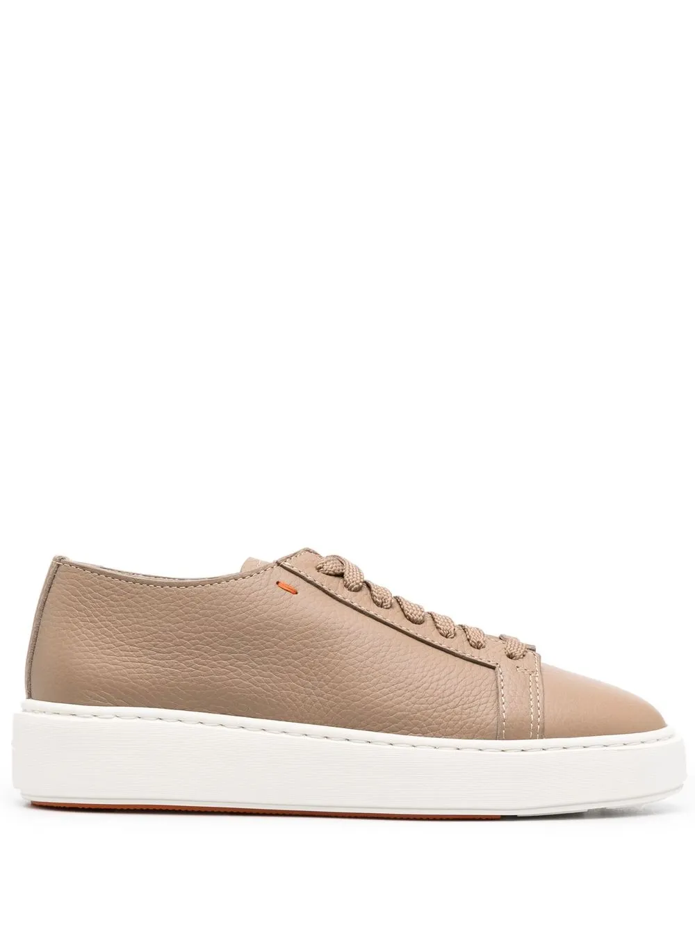 SANTONI PEBBLED LOW-TOP SNEAKERS