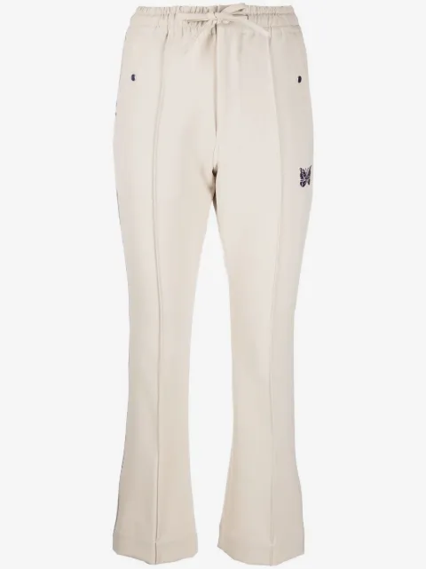 Needles piping logo-embroidered flared track pants 