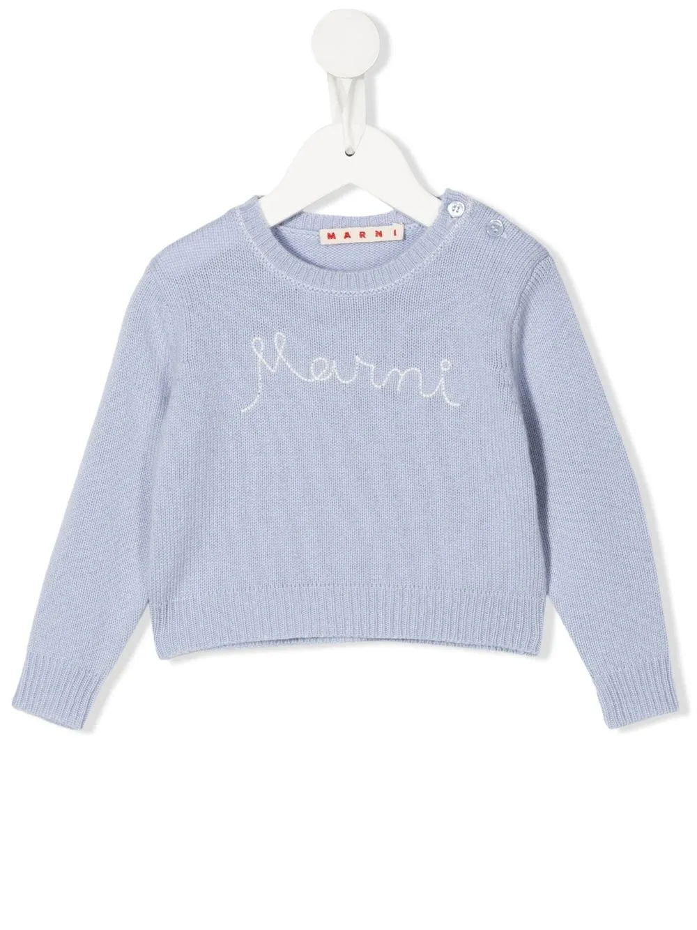 

Marni Kids suéter con cuello redondo y logo - Azul