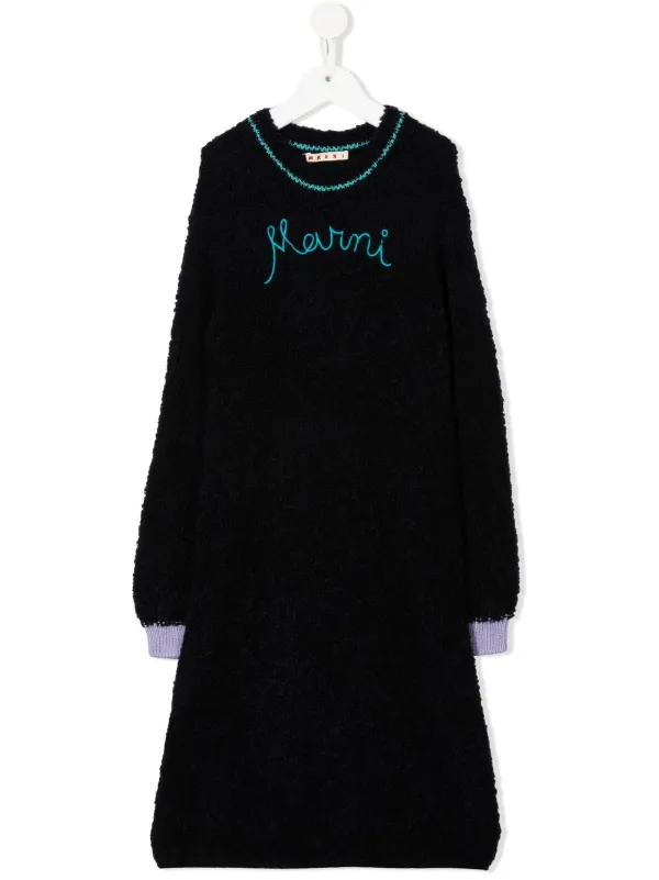 Marni Kids Logo Embroidered Jumper 
