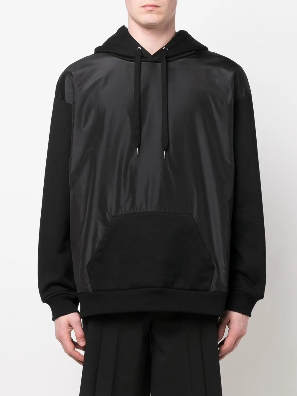 たつわ【美品】VALENTINO コントラストパネル　パーカー黒 Valentino Garavani ヴァレンティノ コントラストパネル