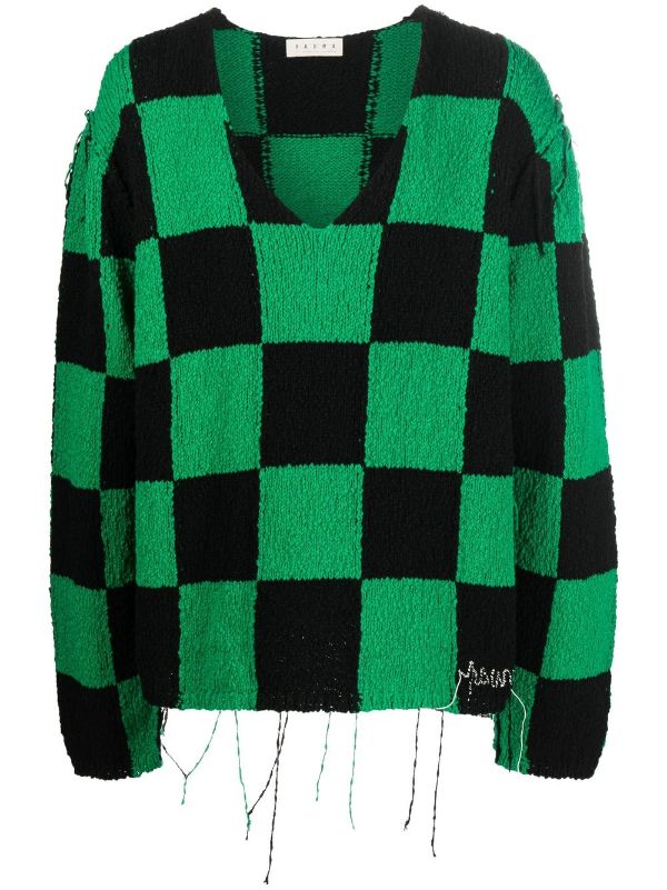 balenciaga checkerboard knitted jumper