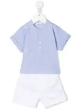 Il Gufo colour-block cotton short set - Blue