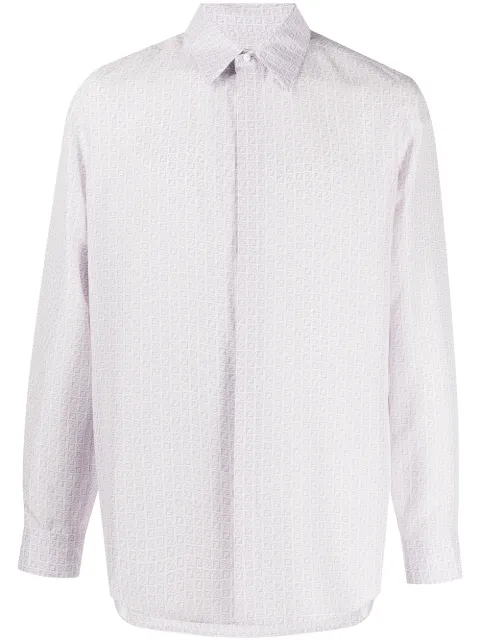 FENDI FF-print silk long-sleeve shirt