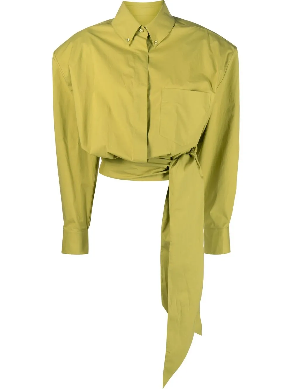 

Alexandre Vauthier tie-waist long-sleeve shirt - Green