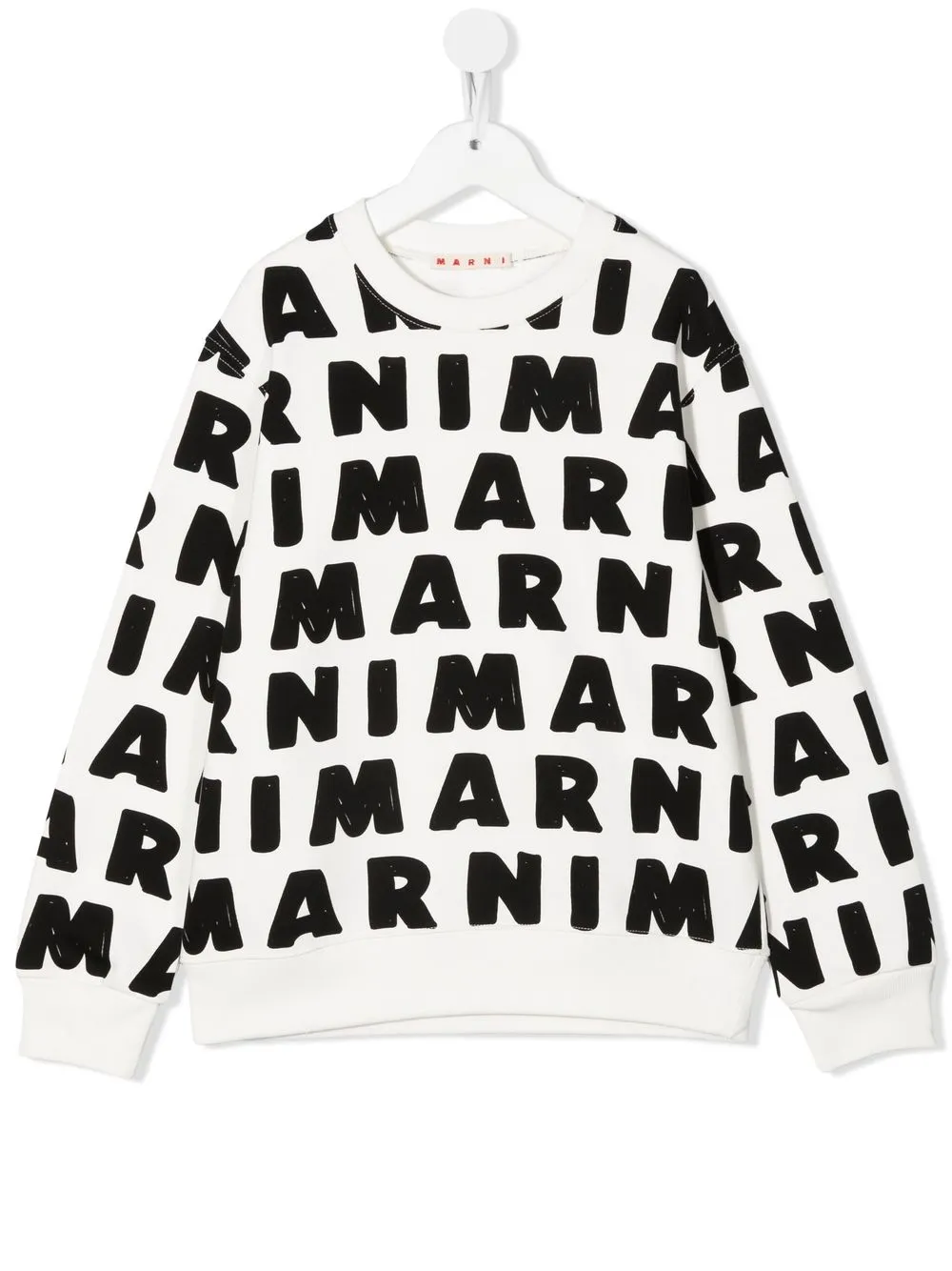 

Marni Kids sudadera con cuello redondo y logo - Blanco