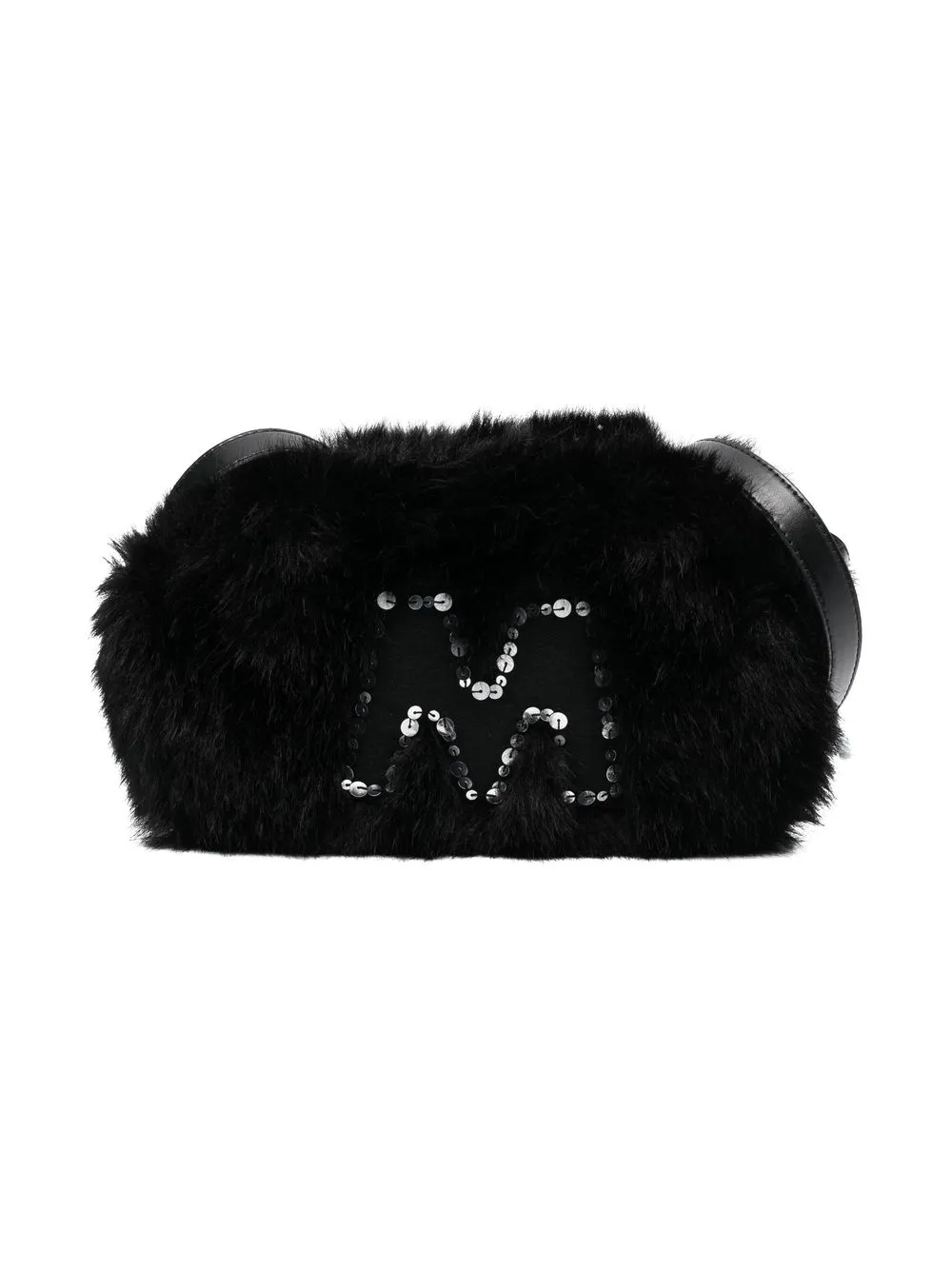 

Marni Kids logo faux-fur mini bag - Black