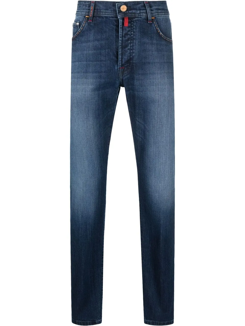 

Kiton jeans rectos con tiro medio - Azul