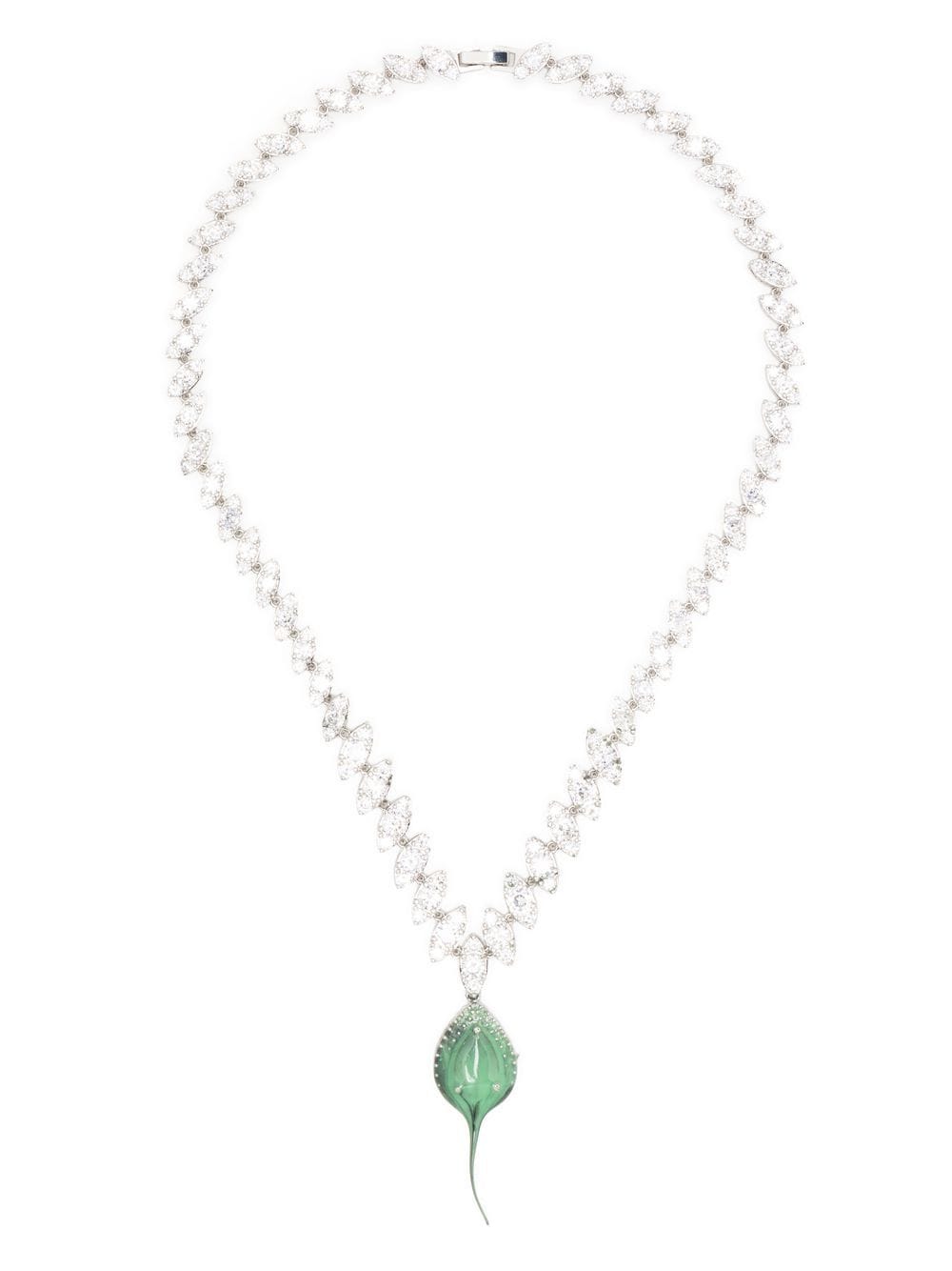 Ottolinger Crystal-embellished Dip Necklace In Green
