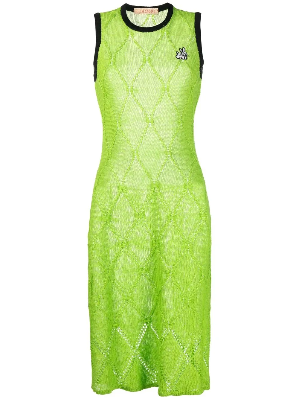 

CORMIO vestido ajustado Dalila con tejido de rombos - Verde