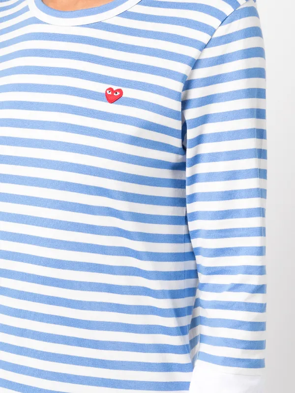 Comme Des Garçons Play ハートパッチ Tシャツ | ブルー | FARFETCH JP