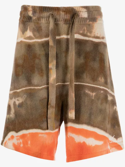 AMIRI shorts deportivos de cachemira con motivo tie-dye