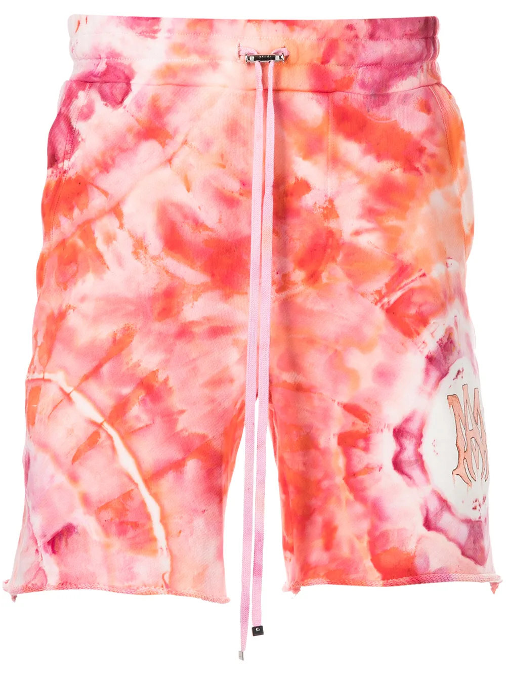 

AMIRI shorts con estampado tie-dye y logo - Naranja