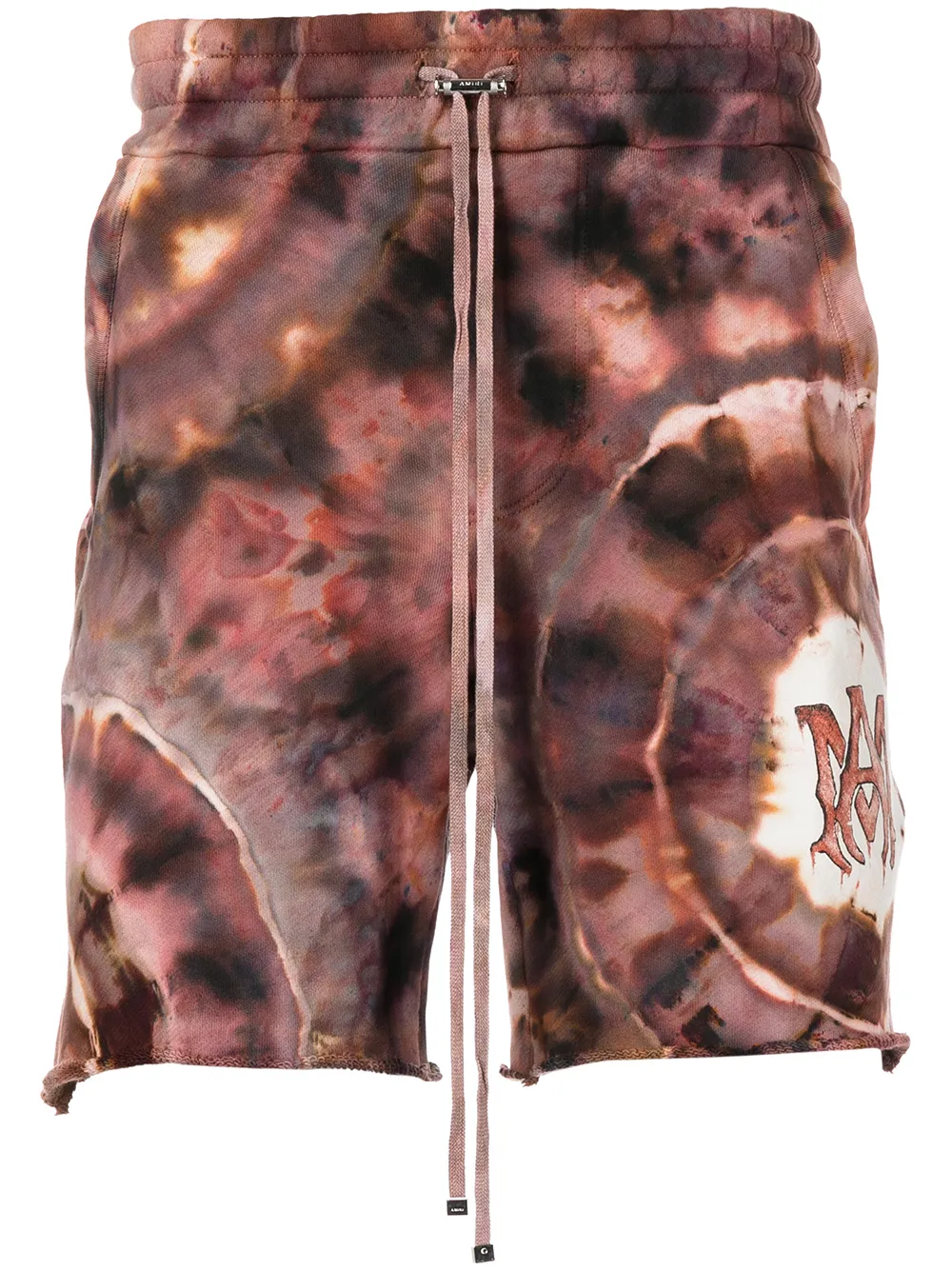 tie-dye logo-print cotton shorts