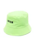 MSGM Kids embroidered-logo bucket hat - Green