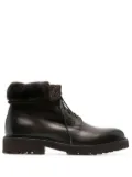 Doucal's fur-trim ankle boots - Brown