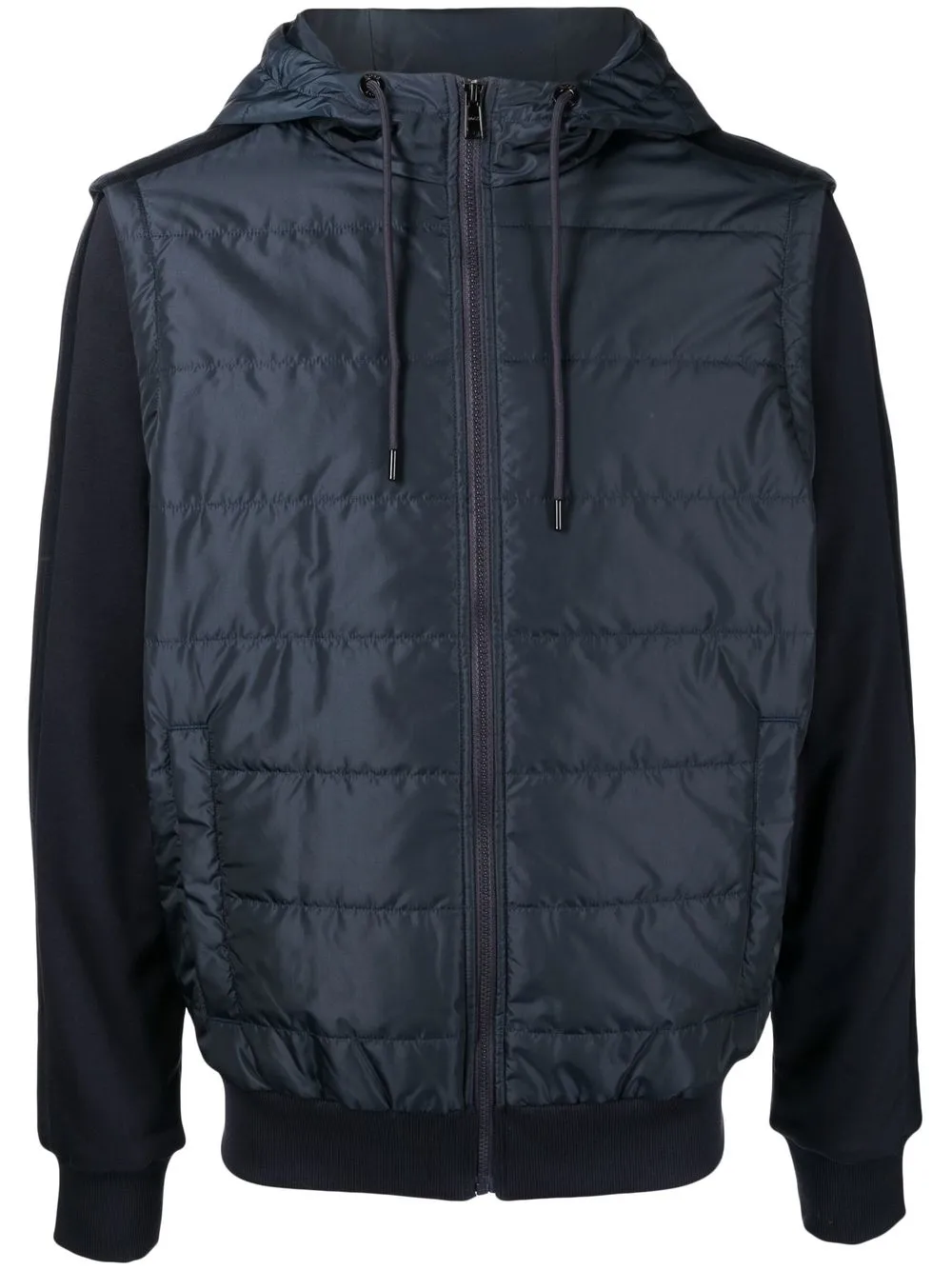 

BOSS contrast zip-up hooded jacket - Blue