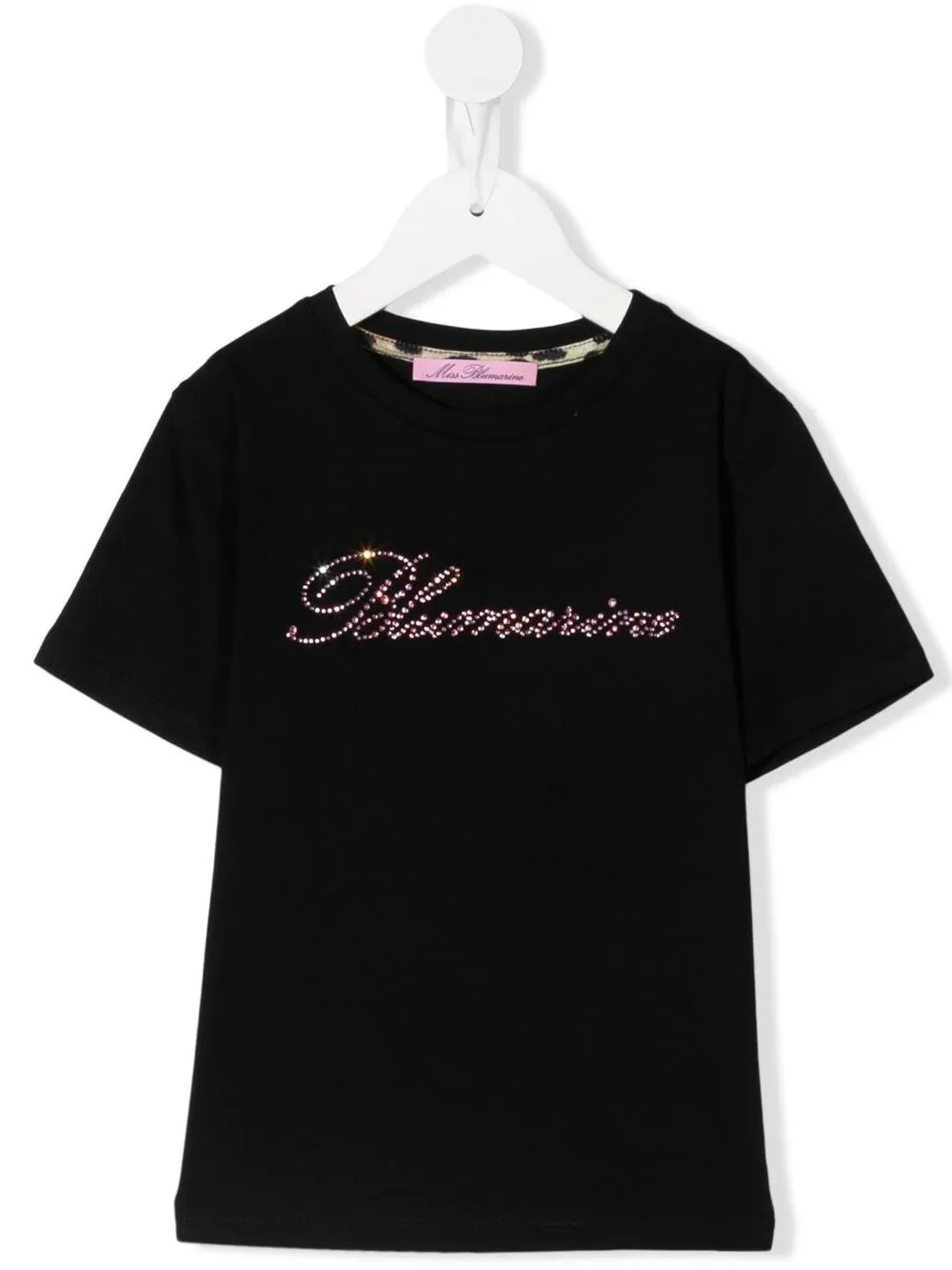 

Miss Blumarine playera con logo y apliques - Negro