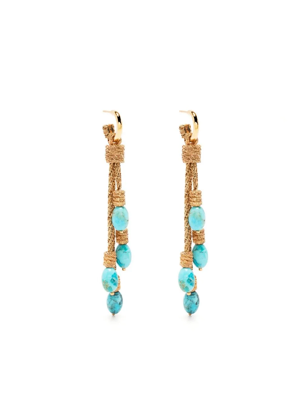 

Aurelie Bidermann aretes con mostacillas - Dorado