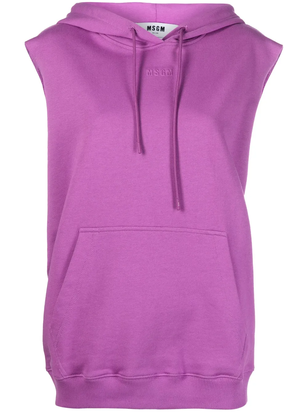 

MSGM hoodie sin mangas con logo - Morado