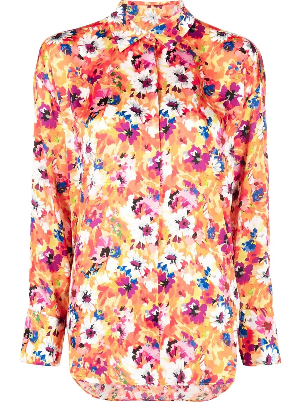 

MSGM blusa manga larga con estampado floral - Naranja