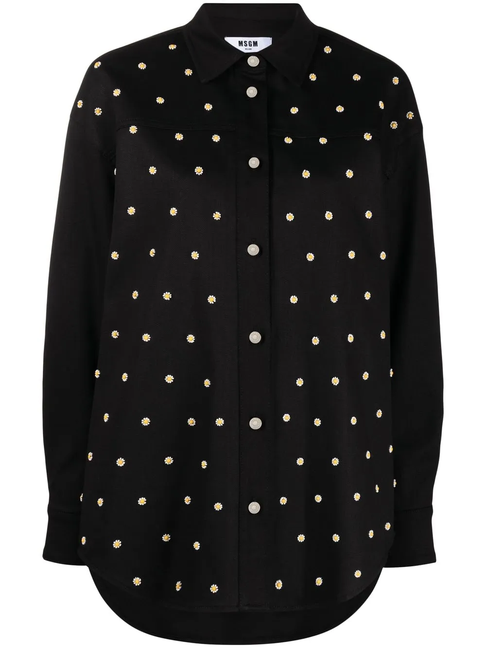 

MSGM camisa bordada con mostacillas - Negro