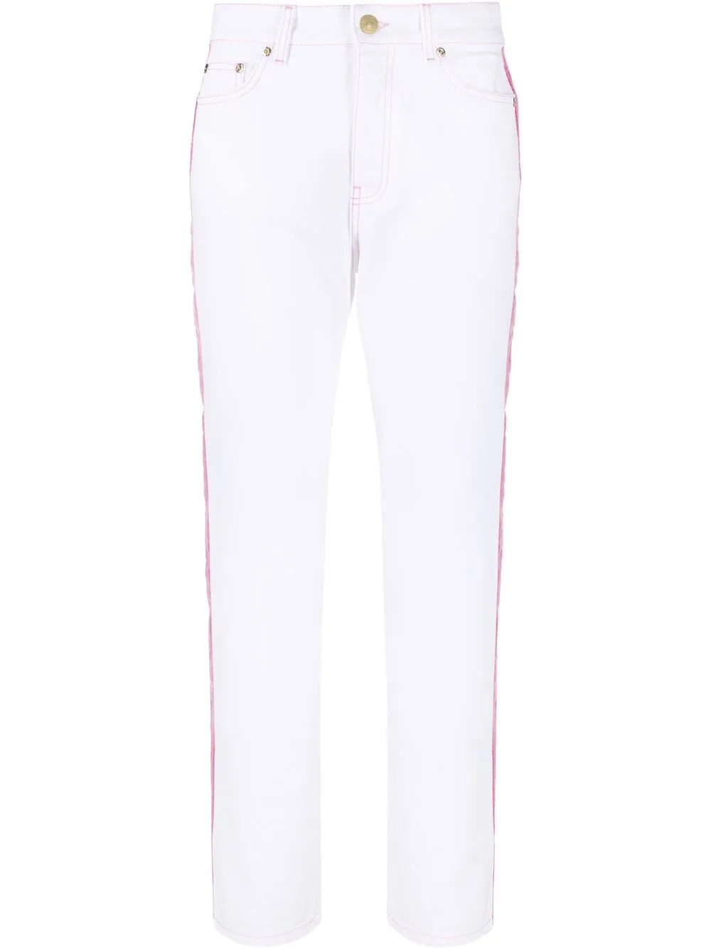 

Chiara Ferragni side-logo straight-leg jeans - White