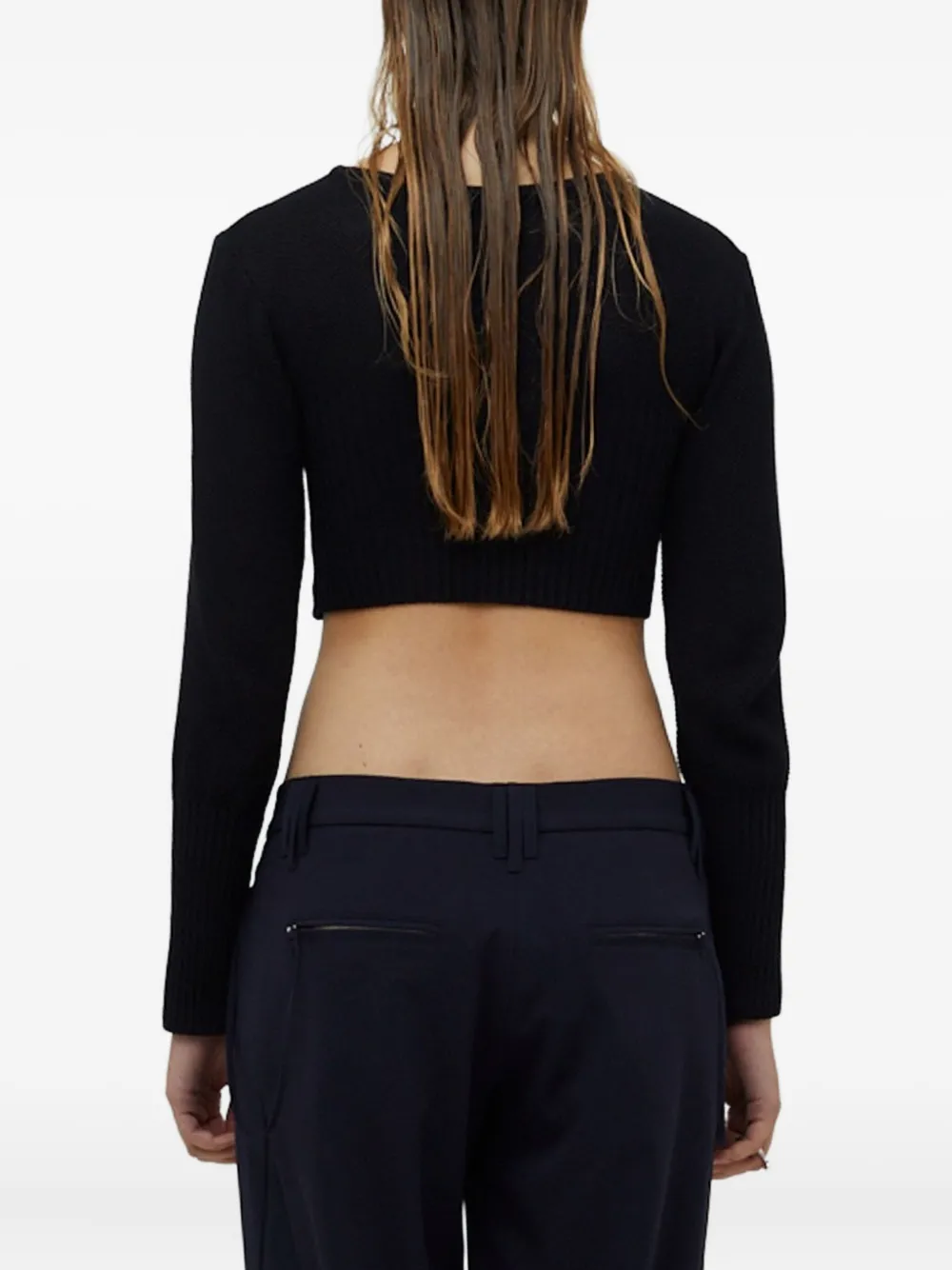 Gloria Coelho Lilian Pacce Ribbed Cropped Top In Black