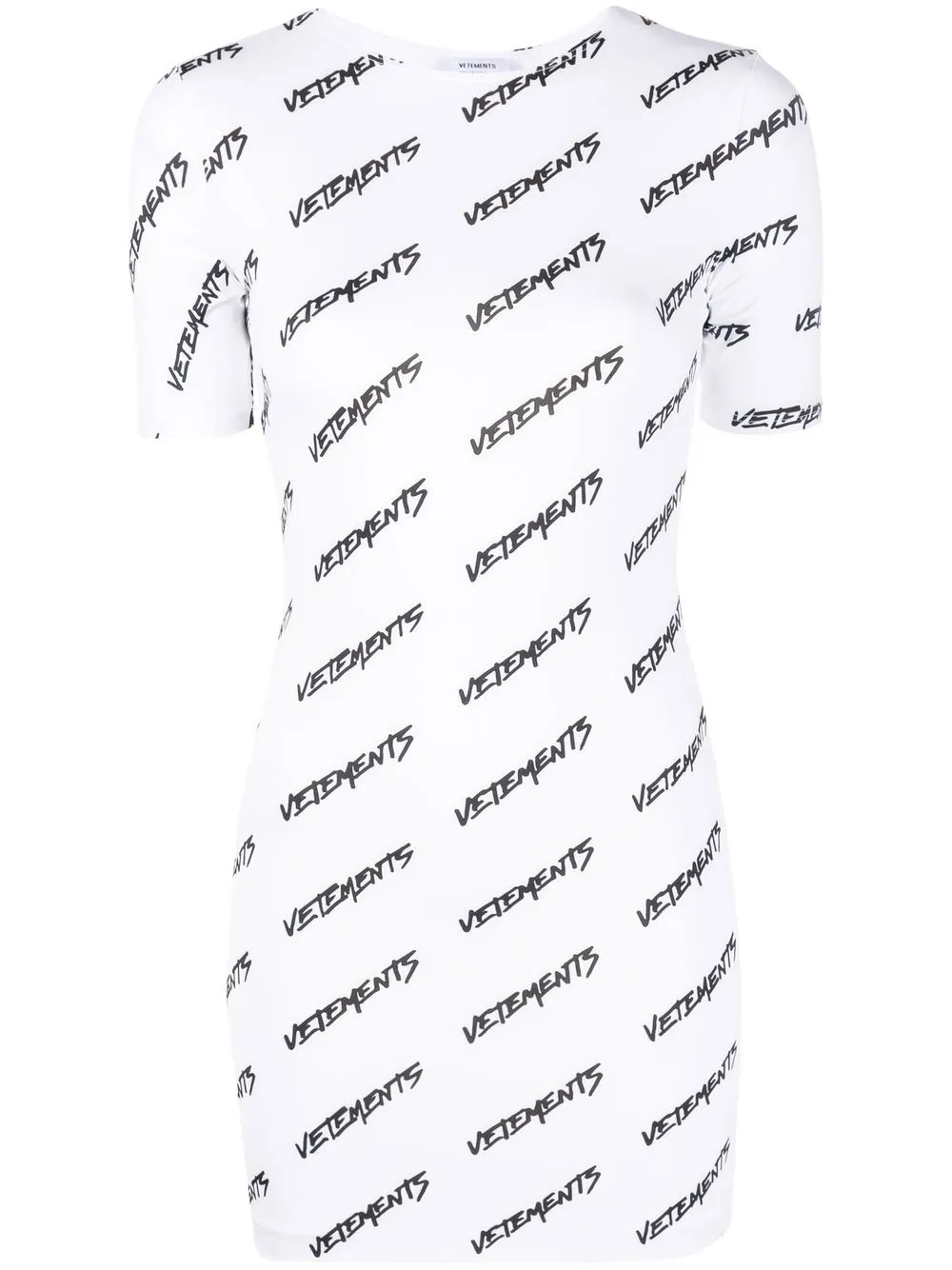 

VETEMENTS vestido estilo playera con logo estampado - Blanco