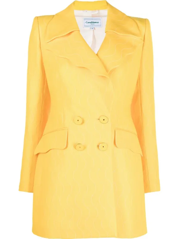 yellow double breasted jacket