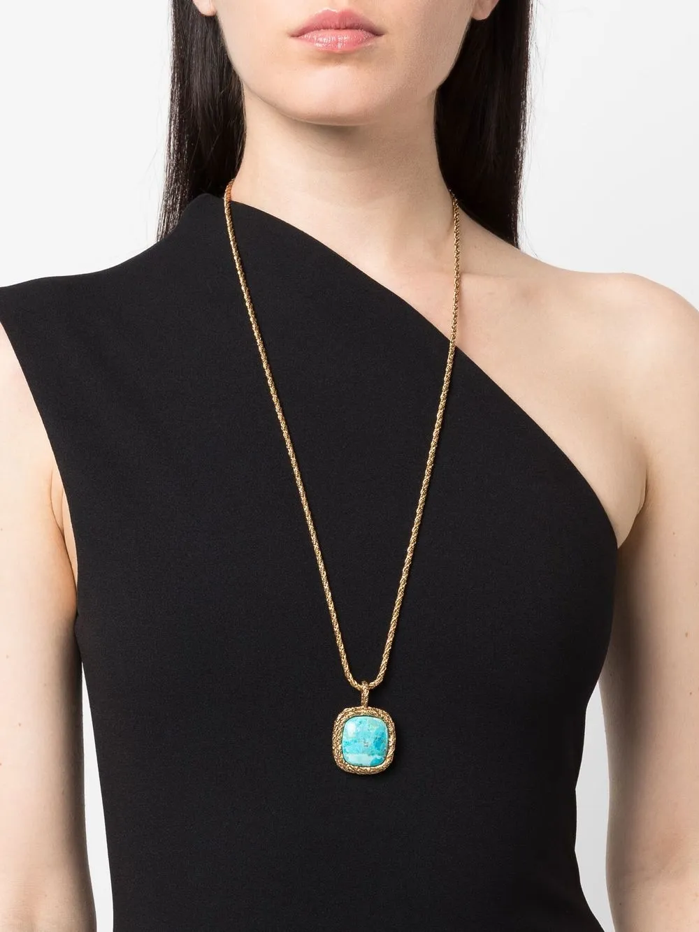 Aurelie Bidermann Halsketting met turkoois - Goud