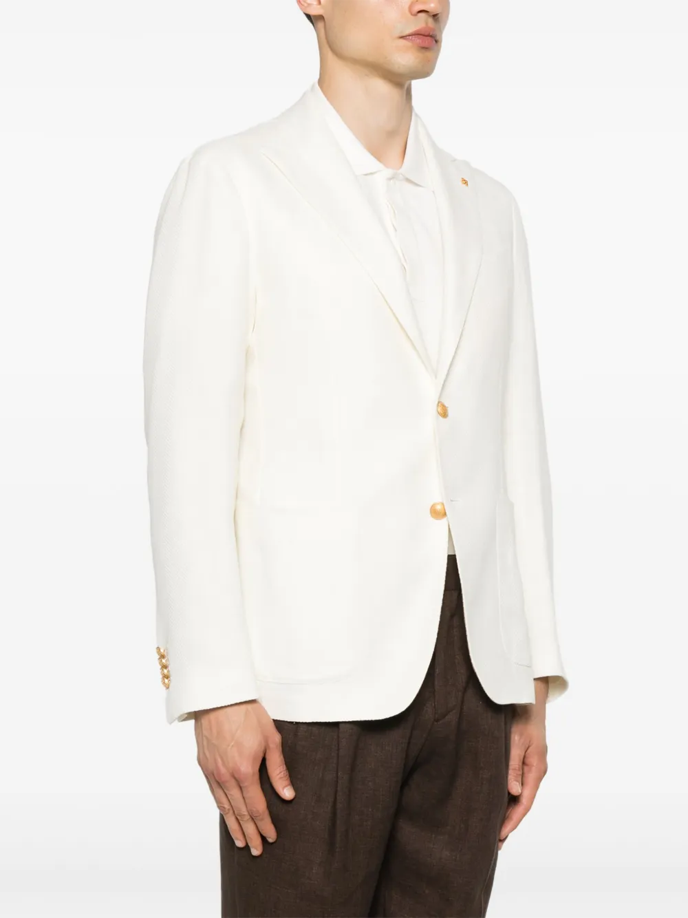 TAGLIATORE HERRINGBONE-PATTERN BLAZER