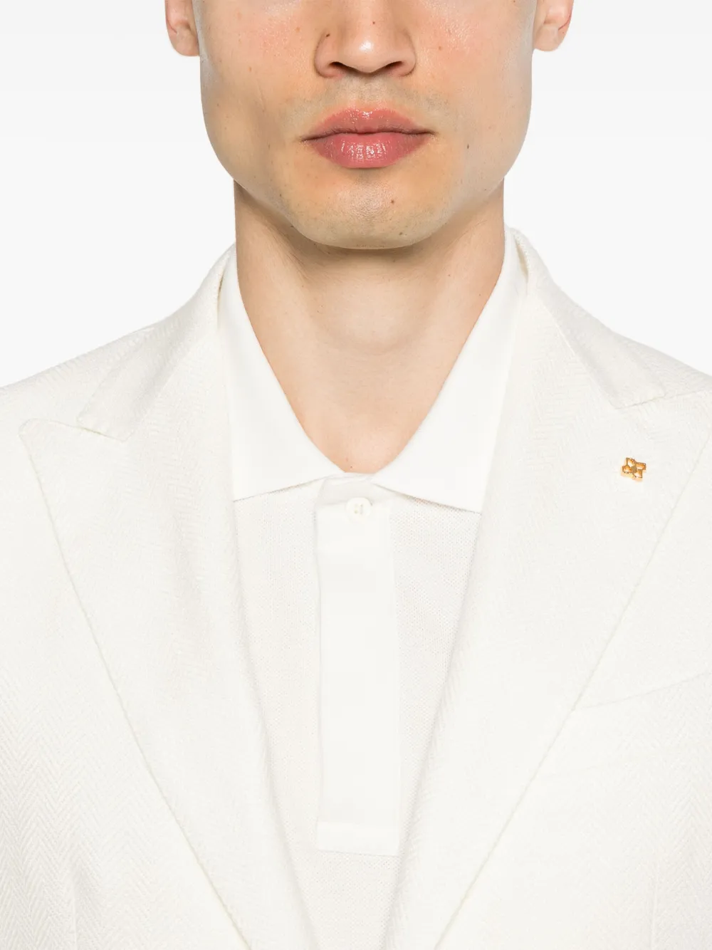 TAGLIATORE HERRINGBONE-PATTERN BLAZER