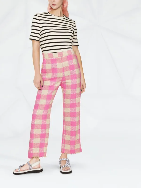 MSGM Gingham Cropped Trousers - Farfetch