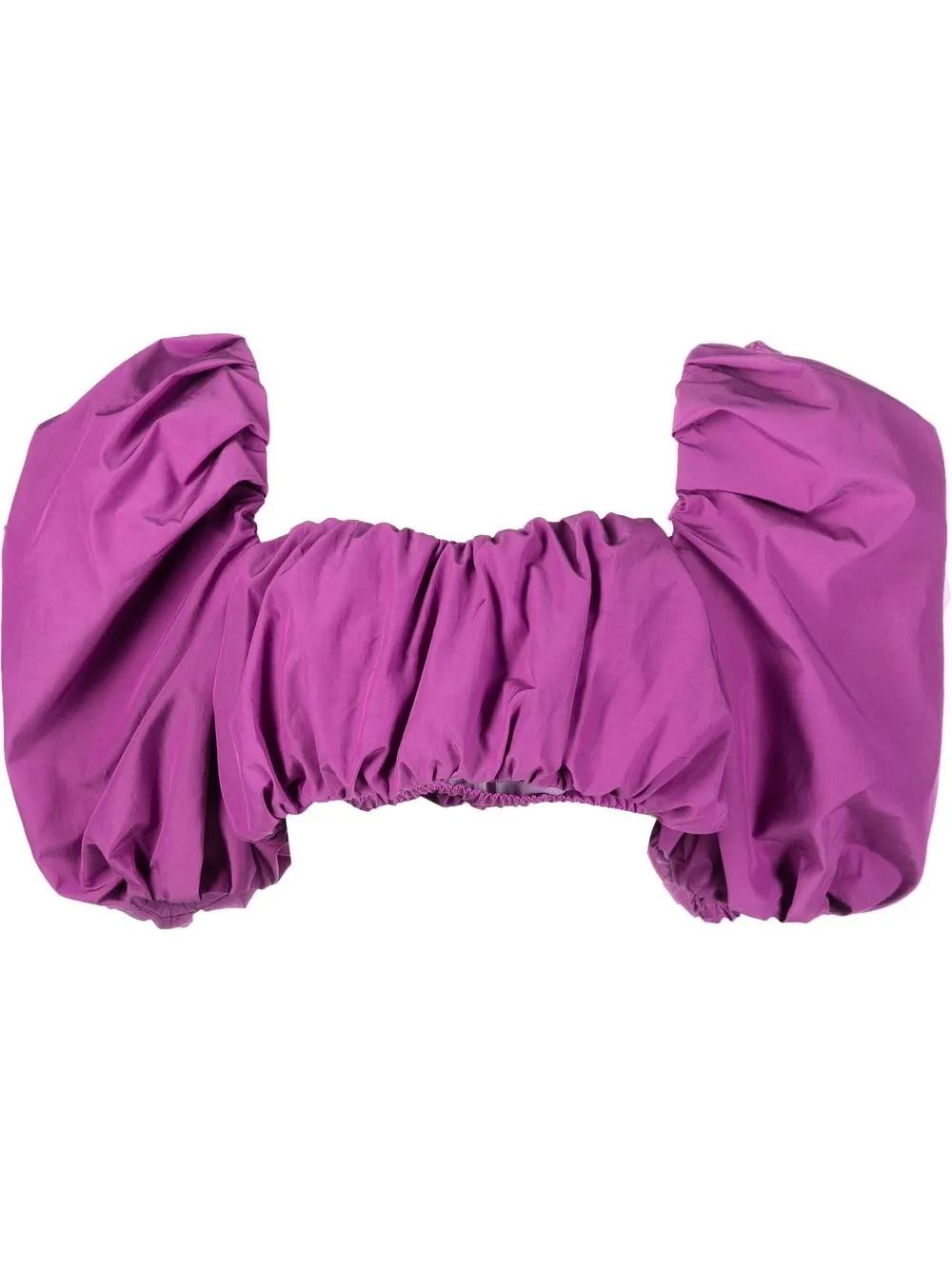 

MSGM ruched puff-sleeve crop blouse - Purple