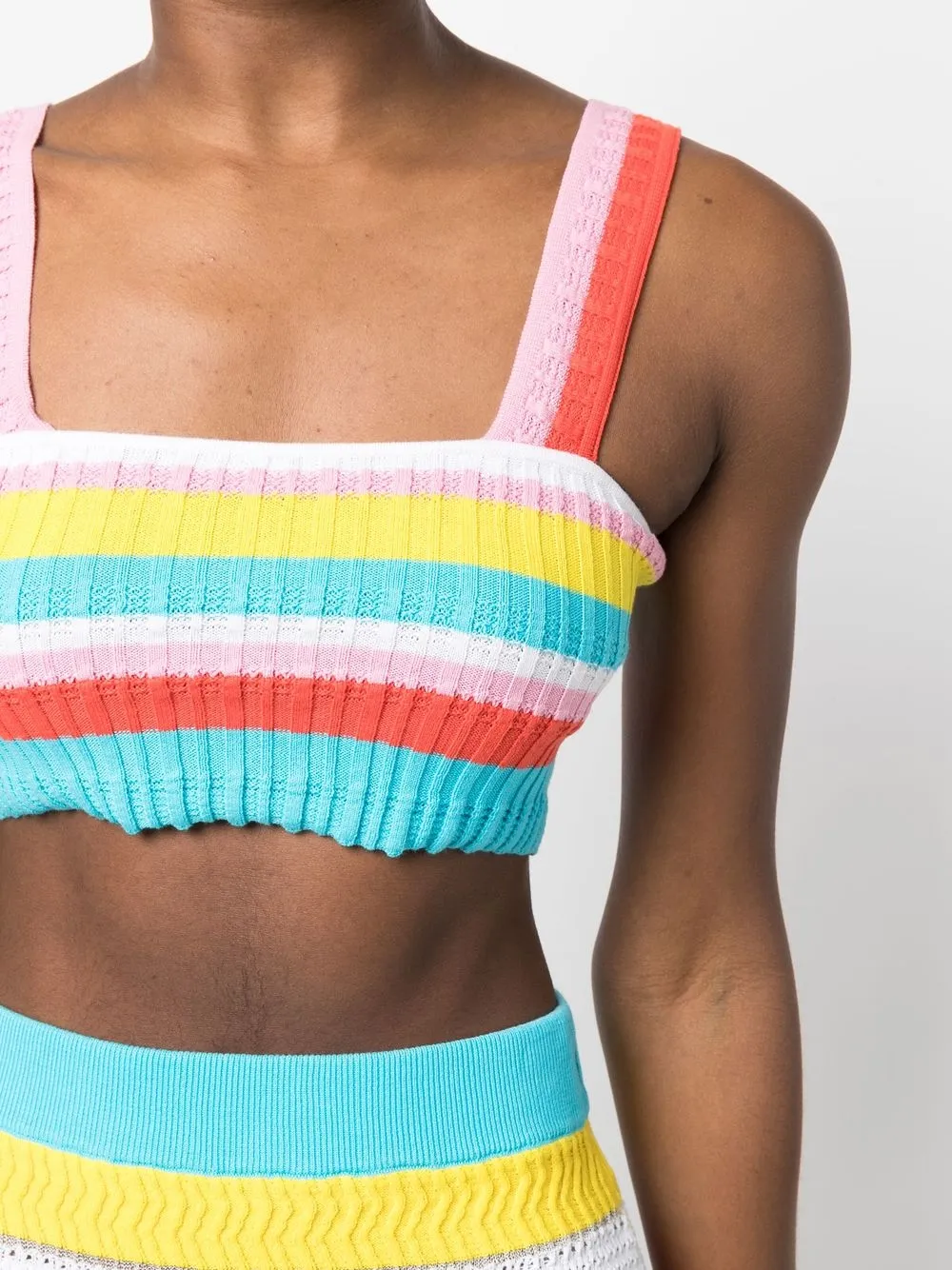 Solid & Striped The Emily Ribbed Cropped Top In Blau