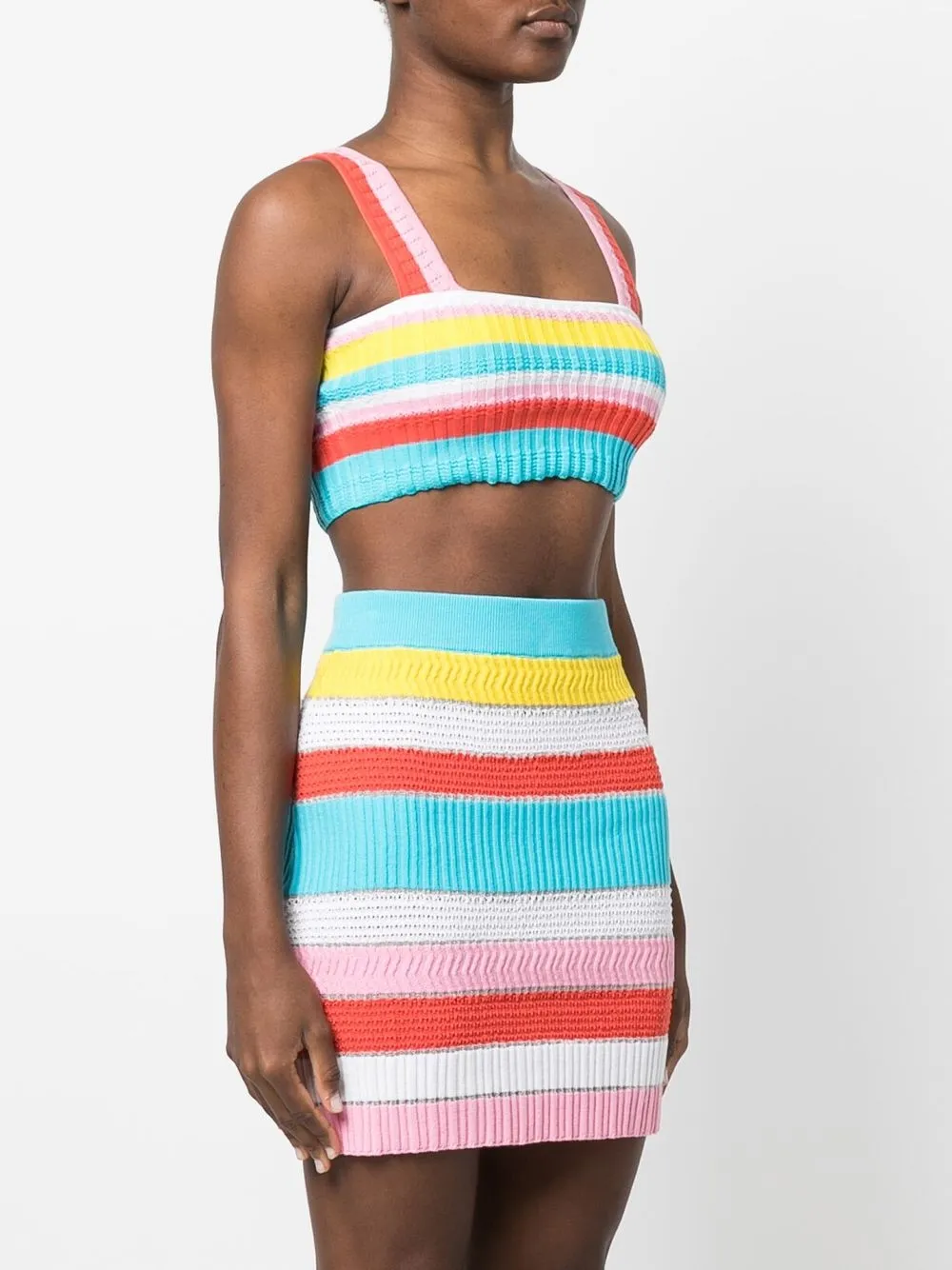 Solid & Striped The Emily Ribbed Cropped Top In Blau