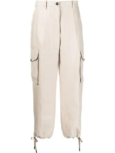 drawstring-cuff cargo pants | Nine In 