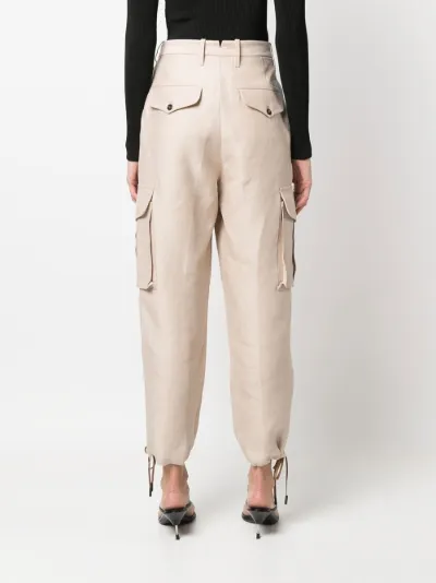drawstring-cuff cargo pants | Nine In 