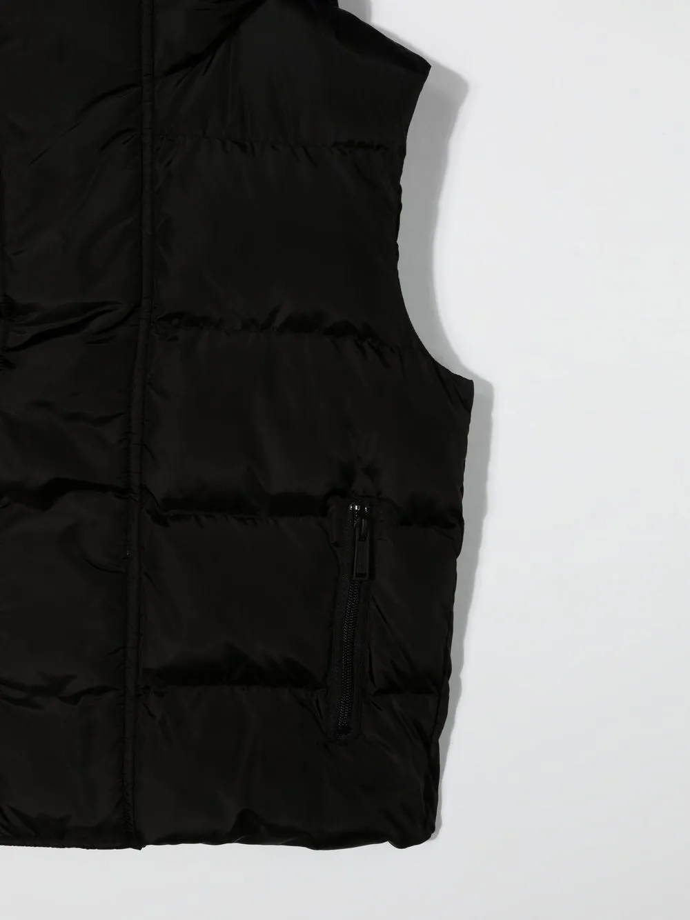  Dsquared2 Kids Rear-logo Hooded Puffer Vest - Black 
